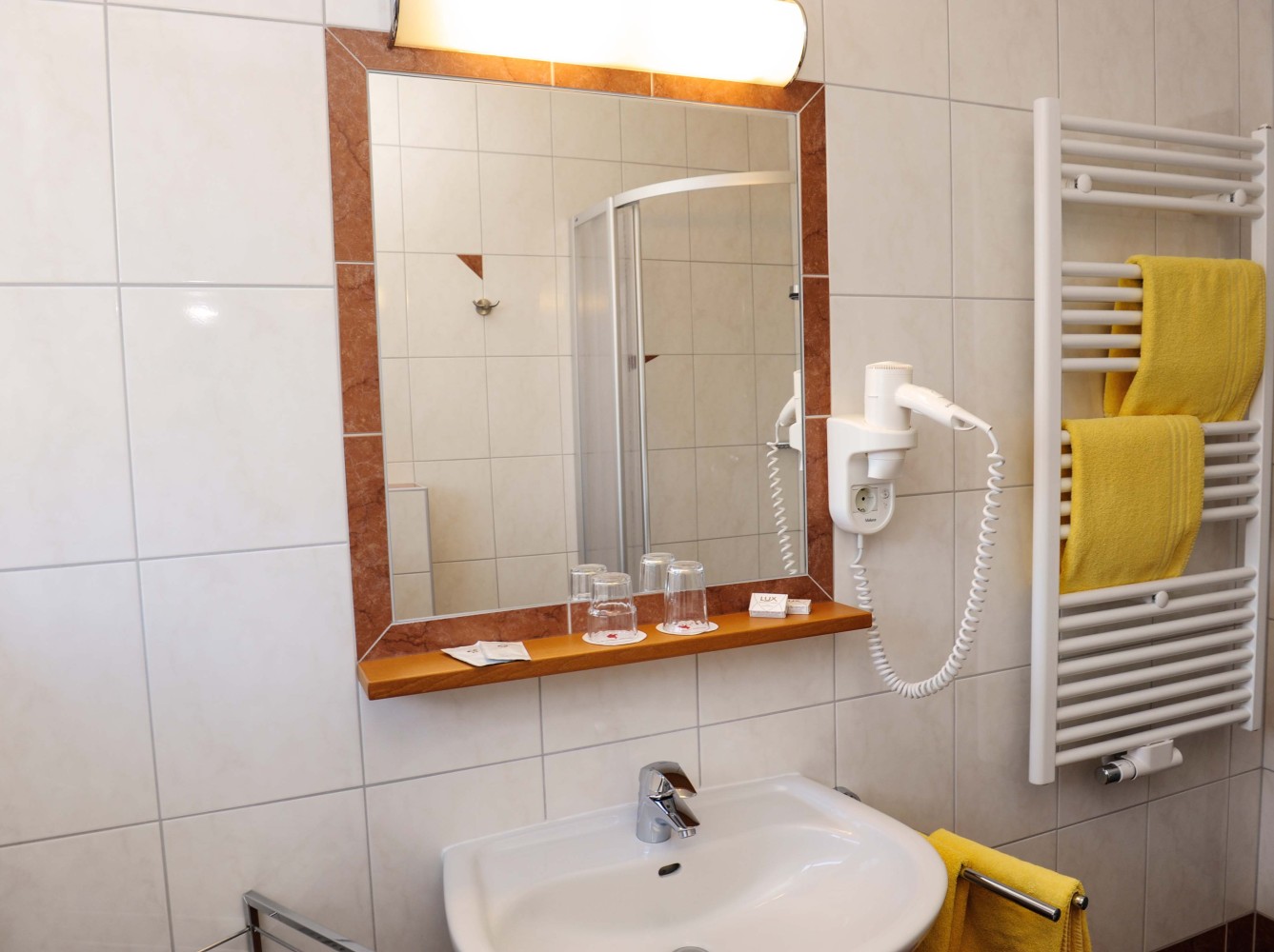 Badezimmer im Hotel-Gasthof Posauner